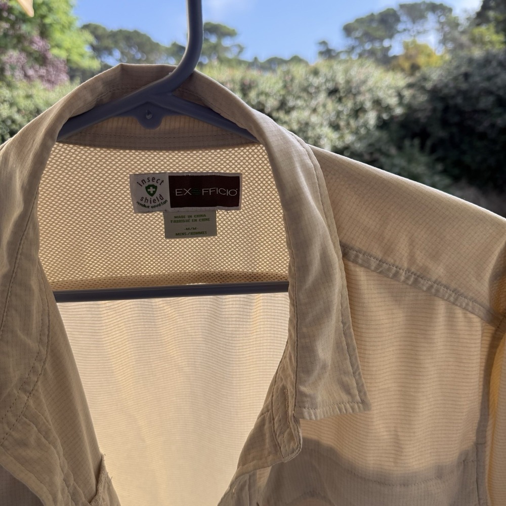 ExOfficio Insect Shield Men's Medium Shirt Long Sleeve Vented Breathable Hiking